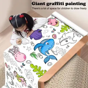Drawing Roll, Coloring Paper Roll, Sticky DIY Drawing Paper Roll, DIY Painting Supplies (Not Include Pen)