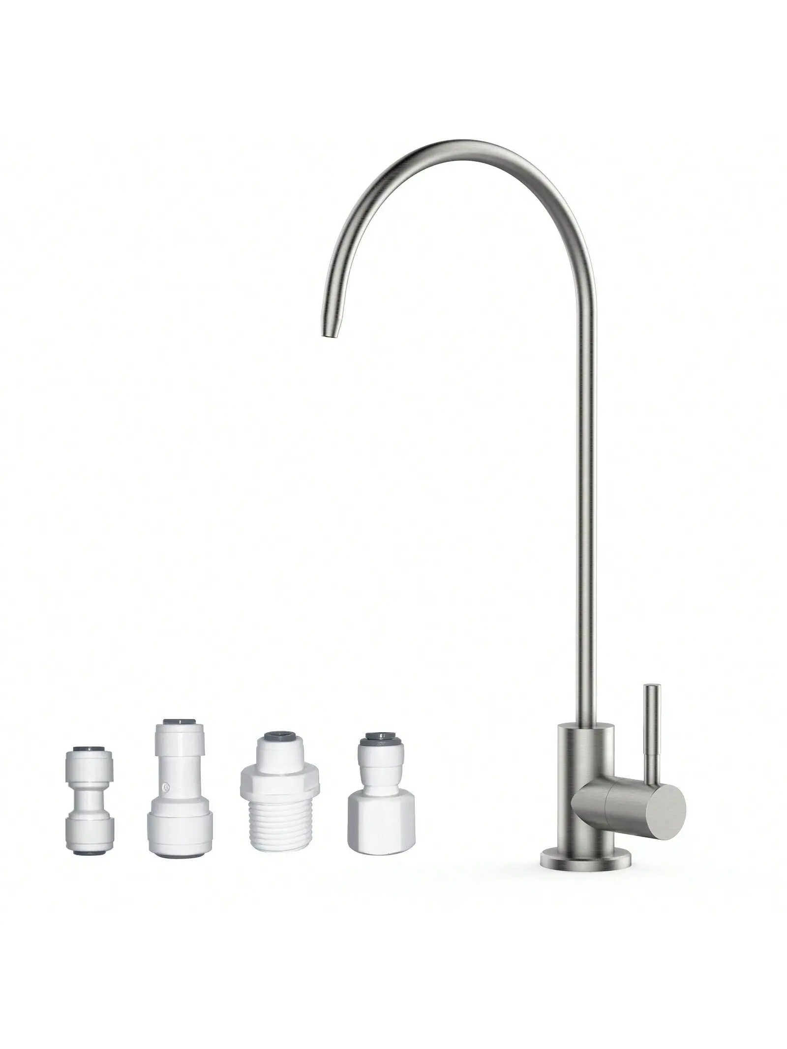 Lead-Free Non-Air Gap Water Filter Faucet Attachment, Durable Steel, Fits Most Reverse Osmosis & Water Filtration Systems, for Kitchen & Bar Sinks
