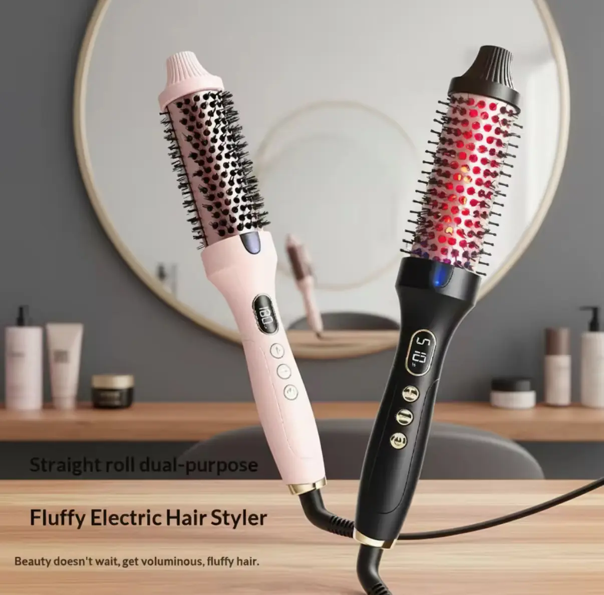 BLOWOUT ICONIC THERMAL BRUSH 4 TEMPERATURES HEATED ROUND BRUSH ELECTRIC CURLER