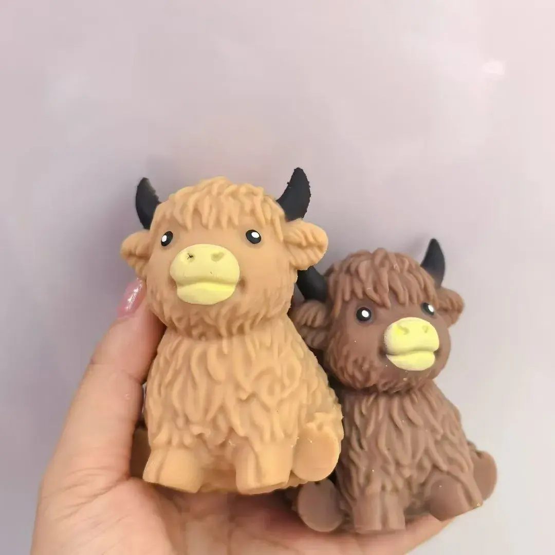 Scottish Highland Cow Squishy Slow Rebound Anxiety Relief Fidget Toy,Squishy Toys,Kid Toys,Juegos Para Niños,Cheese Squishy NONE