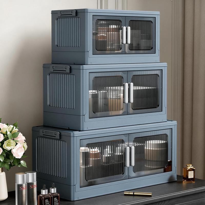 5 Tier Plastic Storage Bins with Wheels Stackable Foldable Collapsible Organizer for Home Kitchen Bathroom Efficient Space Saving 5 Tier Plastic Storage Bins with Wheels Stackable Foldable Collapsible Organizer for Home Kitchen Bathroom Efficient Space Saving