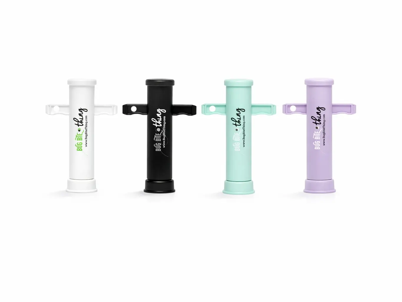 Bug Bite Thing Suction Tool, Chemical-Free Insect Bite Relief, Reusable Itch Relief for Mosquito, Bee & Ant Bites, 4-Pack Serenity (White, Black, Seaglass, Soft Lavender)