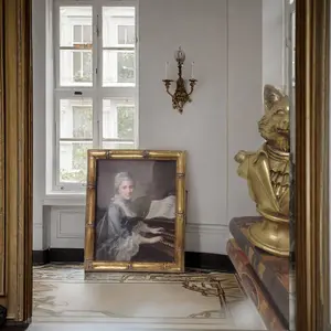 European Style Photo Frame Vintage Canvas Painting Frame Rectangular Frame Tabletop Wall Hanging Living Room Bedroom Bedside Hanging Picture Empty Frame