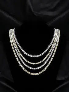 Tennis necklace inlaid with rhinestones single row European and American hip hop single row chain men's fashion jewelry Iced Out Jewelry