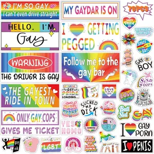76 PCS Original Funny Gay Prank Bumper Stickers, Funny LGBT Gay Stickers for Cars Decals Motorcycle Truck Vehicles Luggage Sticker for Adults Bumper Decals