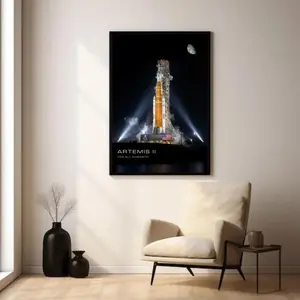 Artemis II Poster - NASA Orion Spacecraft Wall Art - Moon Mission Print - Space Lover Gift