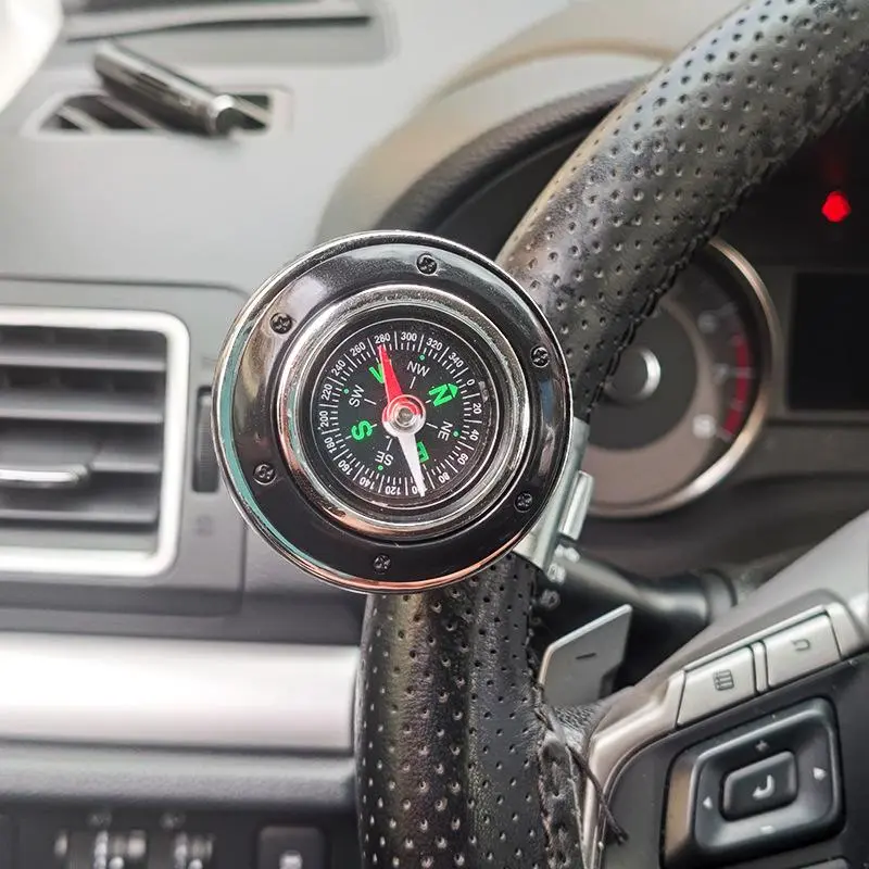 Compass Design Car Steering Wheel Booster Ball, Bearing Circle Steering Knob, Car Steering Booster Ball, Car Interior Accessories for Men and Women