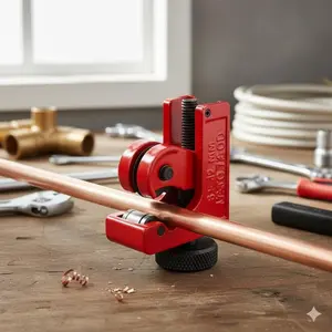 Portable Pipe Cutter Tool Kit for Copper PVC Stainless Steel, Anti-Slip Handle, Durable High Carbon Steel Blade, Ideal for Plumbing, DIY Home Projects, Clean Cuts for Gas & Water Pipe Installation