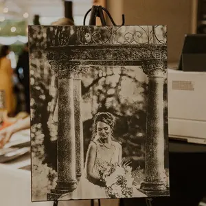 16"x20" Laser Engraved Painted Canvas