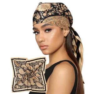 35'' Large Head Scarf Neck Scarves for Women Like Silk Scarf for Printed Kerchief Bandana Headscarf Hair Band Wrap Accessories Hijab