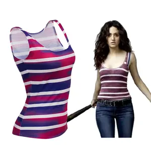 Women Shameless Sister Fiona Gallagher Cosplay Costume Colorful Striped Tank Top Fiona Gallagher Fashion Sexy Top For Halloween