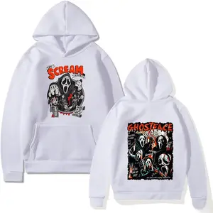2024 Scream Vi Ghostface Hoodie Sweatshirt Unisex Casual Loose Fit Sweatshirt For Men Women Ideal For Outdoor Sports Entertainment, Ghostface Horror Graphic Shirt, Printed In The USA