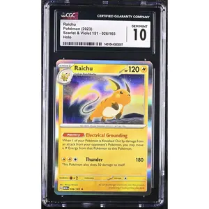 Pokemon 2023 Raichu Scarlet & Violet 151 026/165 Holo CGC 10