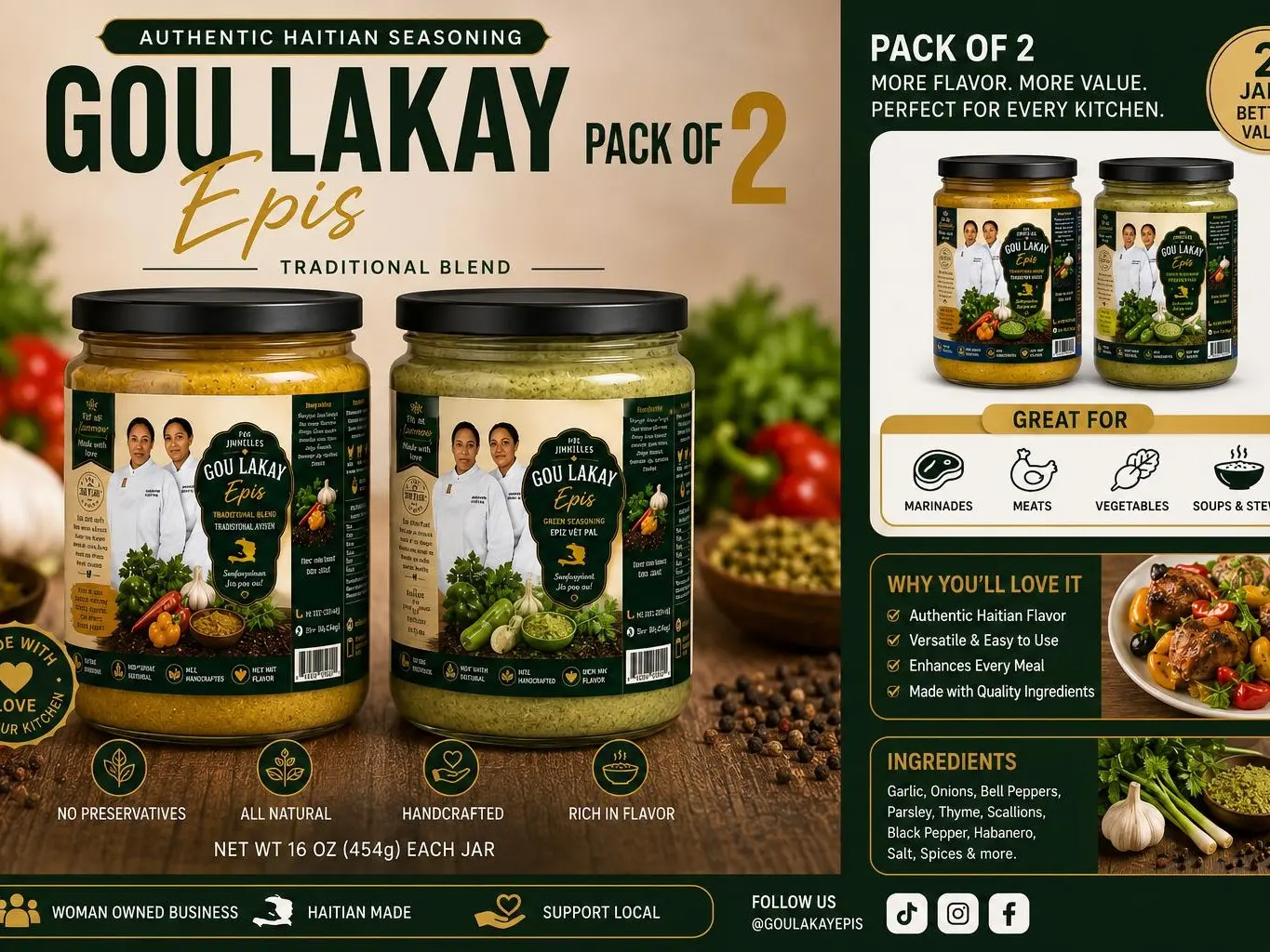 GOU LAKAY EPIS Cooking Seasoning Paste - Rich-Flavor Spice, Essential Staple for home cooking