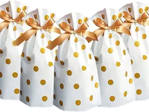 24pcs Treat Bags Party Favor Bags Plastic Drawstring Candy Goodies Food Storage Bags Gift Wrapping