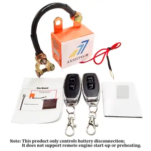 AXIZITECH Remote Battery Disconnect Switch 12V 240A, Upgrade Smart Voltage Car Kill Switch Anti-Theft, Prevent Battery Drain, Remote Battery Kill Switch for Car, Truck, RV Flat Installation It can (Only control the battery) Key Lights