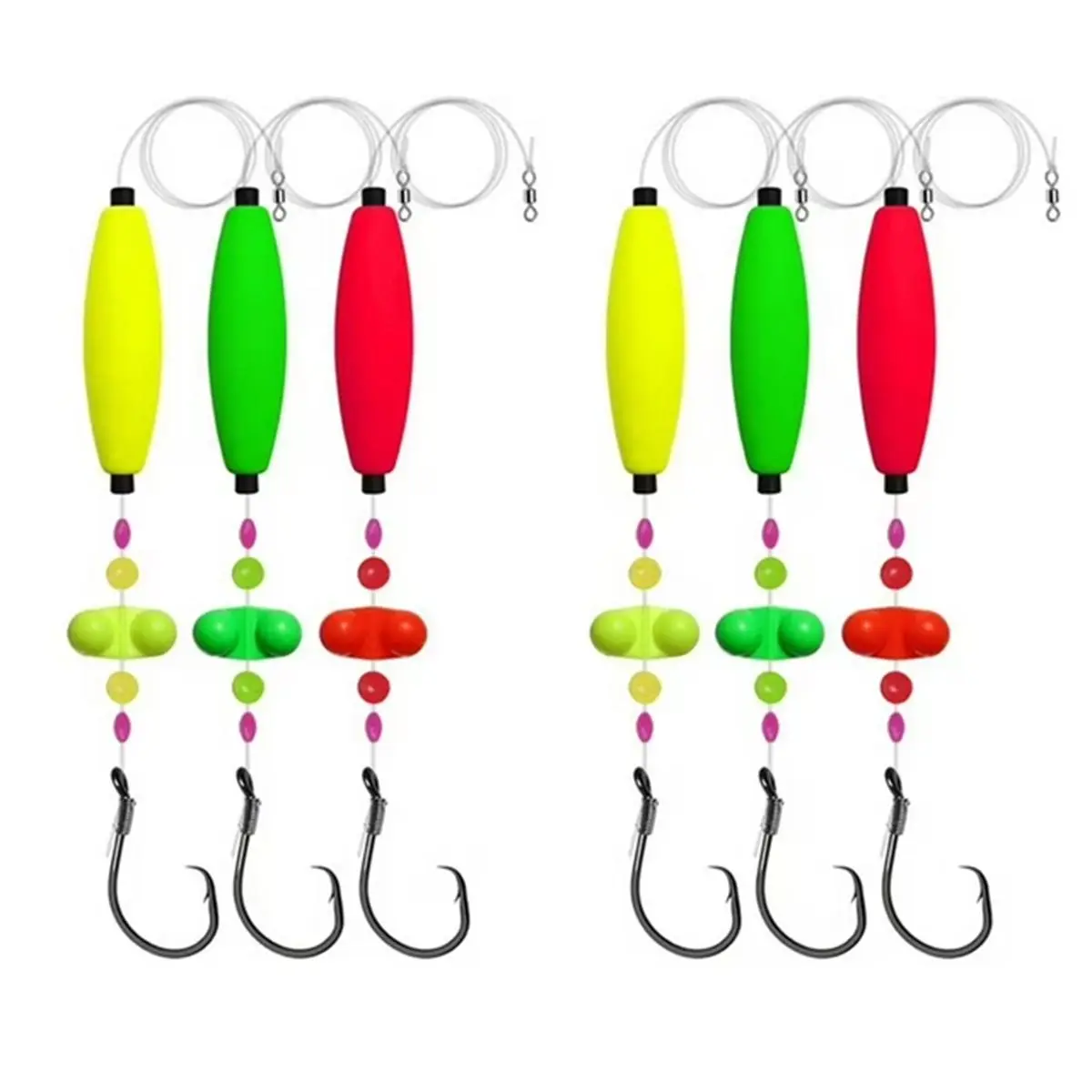 Ultimate Catfish Rigs Float Set with Santee Rig and 6/0 8/0 Circle Hooks for Peg and Cigar Floats Ideal Tackle for Catfishing Enthusiasts and Professionals, Fishing Equipment, 6/0 Hook