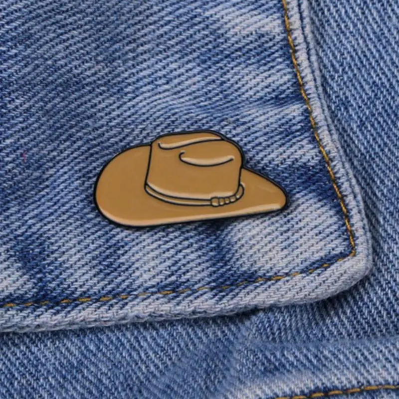 New Cowboy Hat Design Brooch, Enamel Pin, Hat Pins Suitable for Backpacks, Jeans, Scarves, Hats Decoration, Trendy All-match & Exquisite Brooch for Birthday Gift