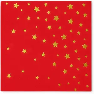 Red  Napkins 50 Pack  Foil Stars Party Birthday Event Decor