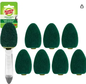 Scotch-Brite Non-Scratch Dishwand, Scrubber for Cleaning Kitchen, Bathroom, and Household, Non-Scratch Dish Scrubber Safe for Non-Stick Cookware, 1 Dishwand