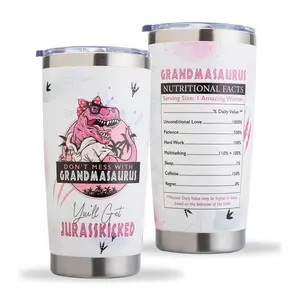 Don't Mess with Grandmasaurus Tumbler, Grandmasaurus Nutrition Facts Mug, Worlds Best Grandma Ever, Grandma Mothers Day Gifts from Grandkids Grandson, Things for Grandma