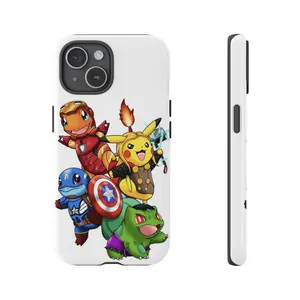 [HOT DEAL TODAY] Vintage Poke'Avengers, Pokemon Avengers Case for iPhone 15 14 13 12 11 Pro Max 8 Plus X XS Max, Gift for Him, Gift for Her, Tiktok Trending Phone Case, Smartphone Protection Cover, Handheld Shockproof Protector