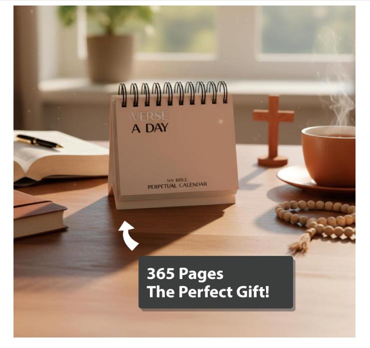 Verse A Day Perpetual Calendar | Enjoy it Year After Year, 365 Christian Verses from the NIV Bible to Inspire Your Daily Devotional, Positive Inspirational Religious Daily Verses for Men & Women