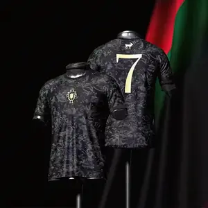 Portugal Football Shirt Ronaldo #7 – Luxury Black Gold Soccer Jersey, Performance Athletic Apparel, Match Day Fan Gear