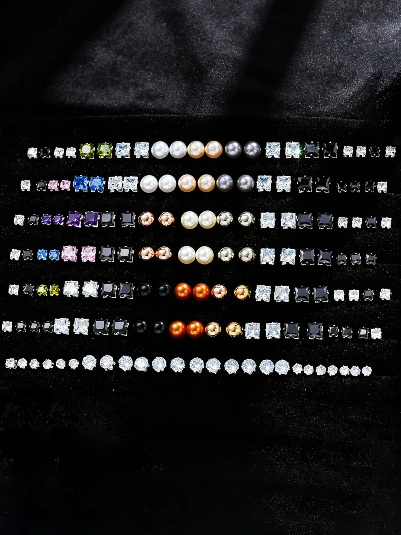 78 Pairs Unisex Ear Studs, Elegant Geometric Heart Square Artificial Zircon, Casual All-Season Jewelry, Perfect for Gifts, Zircon Costume Jewelry, Brilliant Stud Earrings, Sparkling Ear Jewelry, Party Festival Earrings, Earring Set