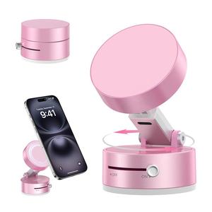 Multi-functional strong magnetic vacuum suction cup phone holder, upgraded 360° adjustable suction cup car phone holder, hands-free phone holder, suitable for cars/gyms/mirrors/smooth surfaces, compatible with iPhone 16/15/14/13/12 series.
