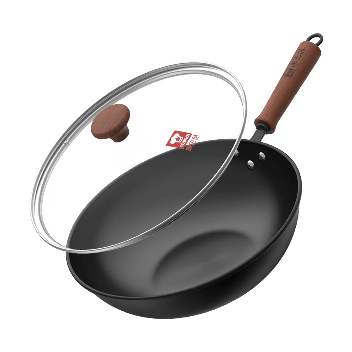KÖBACH 32cm Wok Pan - Uncoated Cast Iron Wok for Stir Frying, Authentic Chinese Wok Cookware, Second Generation KÖBACH 32cm Wok Pan - Uncoated Cast Iron Wok for Stir Frying, Authentic Chinese Wok Cookware, Second Generation