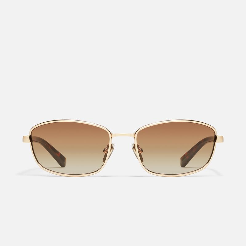 QUAY - TEXT ME Sunglasses - 90s Inspired Narrow Rectangular Wrap Frame with Adjustable Silicone Nose Pads & Standard Arms