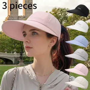 3-Pack UPF Sun Protection Baseball Hat for Men and Women - Baseball Cap, Lightweight, Adjustable Velcro Closure, Wide Brim Outdoor Sports Hat, All-Season Elastic Design, Casual Outdoor Hat, Sunscreen Hat