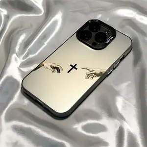 Y2K Cross Finger Pattern Phone Case Compatible with Iphone 16 15 14 13 12 11 Pro Max X XR XSMAX , Anti-Drop Frosted Back
