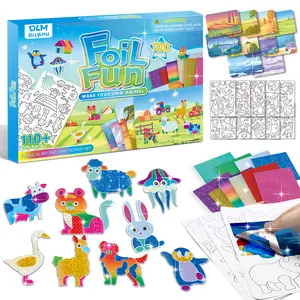 DLM Dilemu Foil Art Crafts for Kids 110+ Stickers Educational Handcraft Toy Gift for Creative Children Safe & Engaging Craft Set