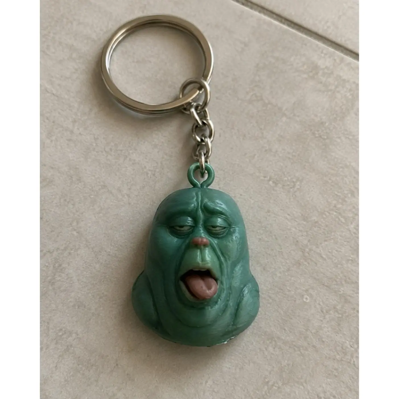 Funky Ehh Keychain - Unique Green Face Design for Keychains