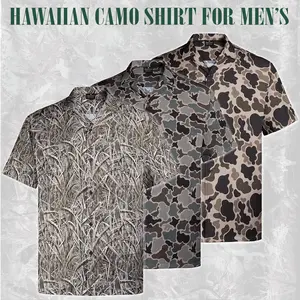 Men's Camouflage Hawaiian Shirt - Classic Fit, Short Sleeve Button-Up, Summer Outdoor Vacation Look, Perfect Gift for Dad or Him