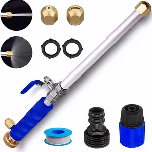 High Pressure Jet Hose Nozzle, Power Washer Wand with 2 Nozzles, Leak-Proof for Car Wash, Gutter, Pets & Window Cleaning