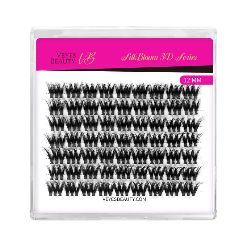 VEYESBEAUTY VB-Muse Single Length Makeup Lash Clusters - Invisible Band, CC Curl, Natural Wispy, Volume Fluffy, Polybutylene Terephthalate Fiber False Eyelash Extensions