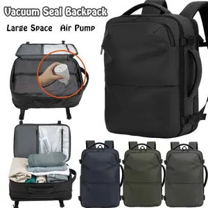 Vacuum Backpack for Travel Expandable Compression Bag with Electric Pump Large Carry On Backpack Airline Approved