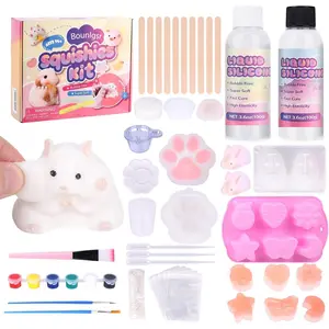 Squishy Kit, Taba Squishy Making Kit for Beginner - 7oz 1:1AB Squishies Gel Set with 10 Mold, Guide, Flocking Powder for DIY Your Own Squishies for Stress Relief Gift for Adults&Kids