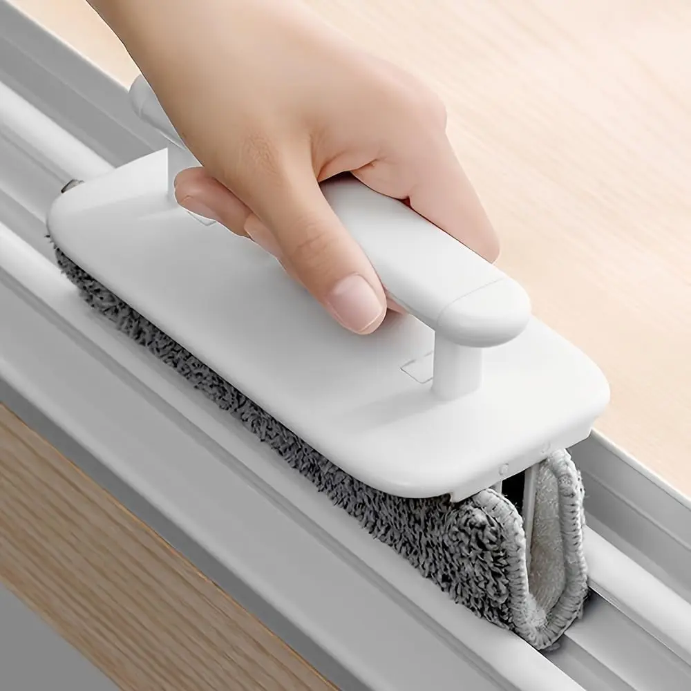 3PCS Multifunctional Window Track Cleaner Kit - Detachable Narrow Gap Cleaning Brush with 2 Replaceable Removable & Washable Microfiber Pads for Sliding Doors, Windowsills - Say Goodbye to Dust