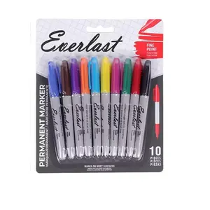 10 Color Fine Tip Permanent Markers, Permanent Drawing Markers, Waterproof Quick Dry, Durable Ink Pens for Office & School Use, Ideal for Writing Notes