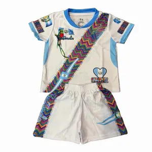 Guatemala Típico Soccer Set White/Sky Blue Color Unisex Jersey & Shorts