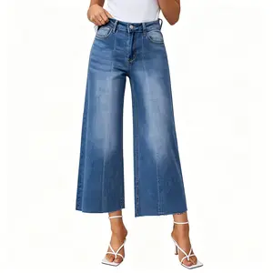 Women's Wide Leg Jeans High Waist Baggy Jean Loose Boyfriend Style Denim Pants Comfortable & Stylish Butt Lifting Tummy Control Capri Jean