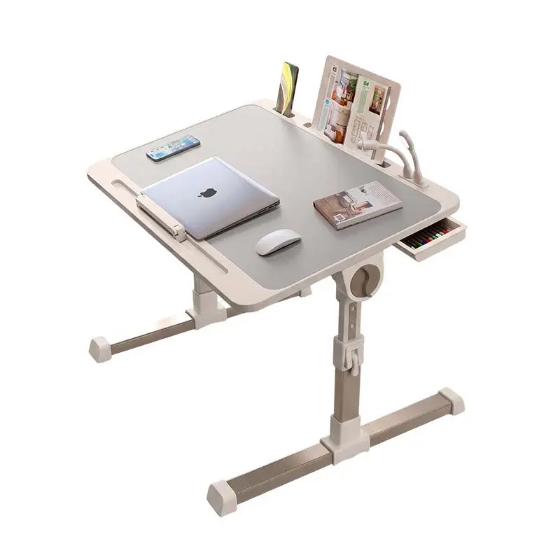 Sakerplus Adjustable Lap Desk with Light, Portable Laptop Stand with Adjustable Height and Angle, Foldable Lap Desk for Working, Studying, Reading, Writing, and Using Your Laptop in Bed or on the Sofa