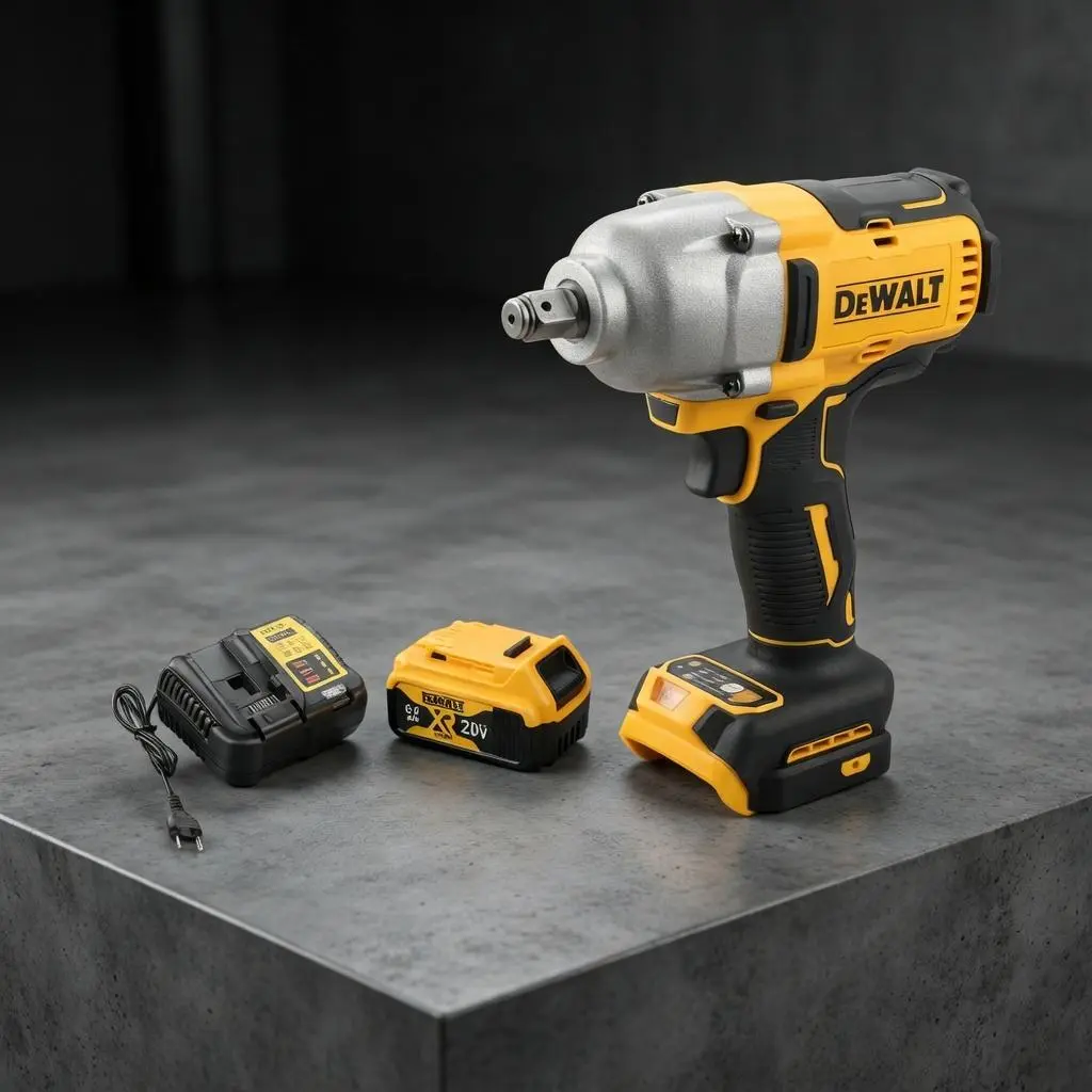 DeWalt DCF900 600NM Brushless Impact Wrench  20V MAX XR High Torque 1/2" Cordless Impact Gun with 6.0Ah Battery Fast Charger for Auto Repair Construction Machinery Maintenance Power Tools