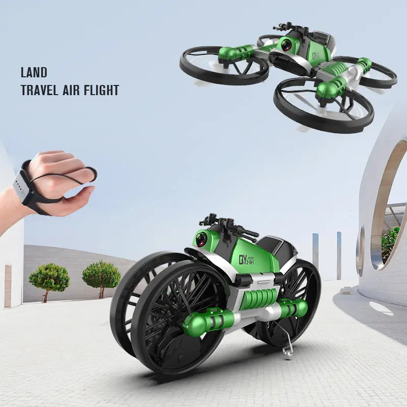 2-in-1 WiFi FPV RC Drone Motorcycle – Foldable Quadcopter with Camera