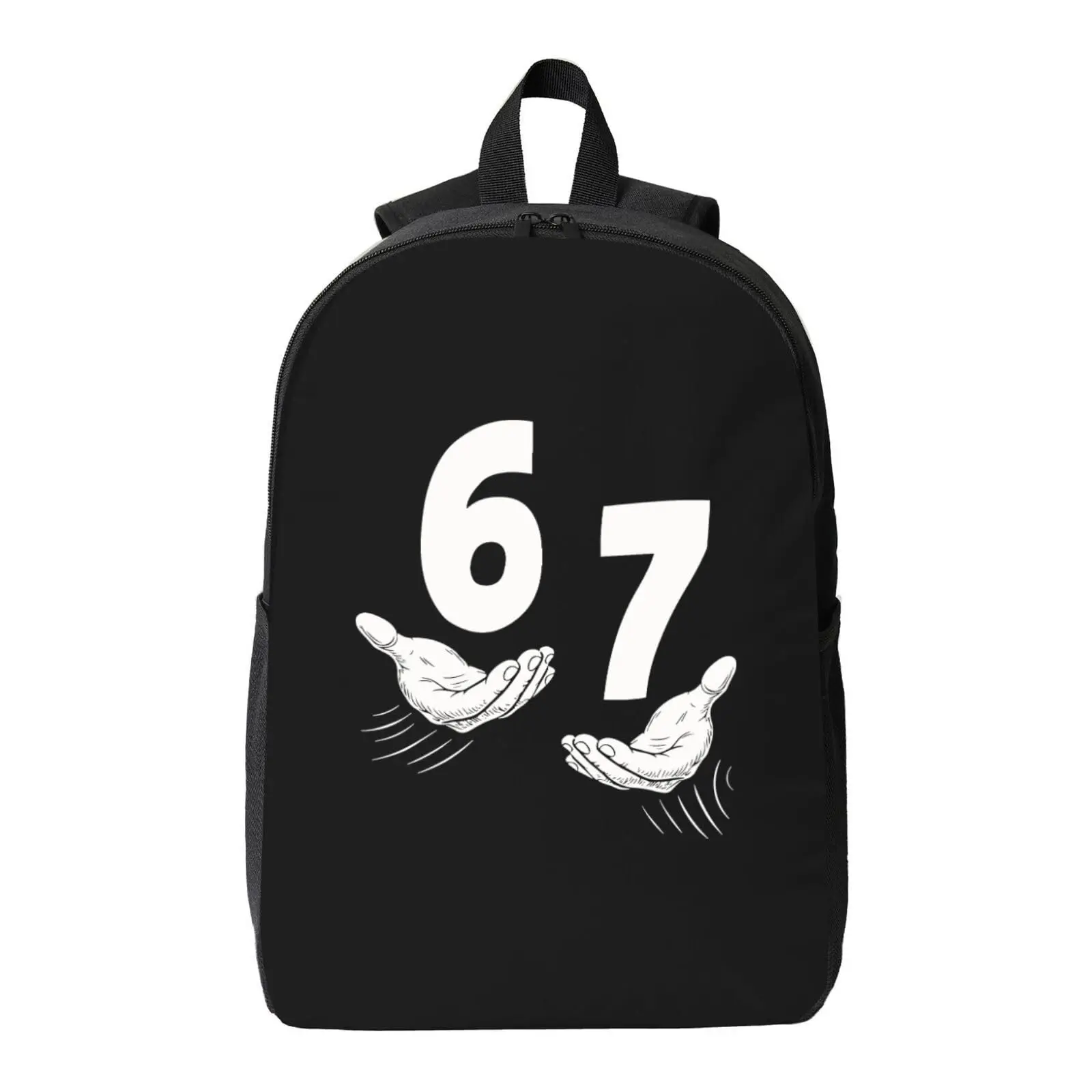 Funny 67 Meme Six Seven 6 7 book bag Breathable Shoulder Straps