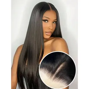 26 Inch Long Silky Straight Black Wig, 13x4 Lace Front Wig, Hand-Tied Natural Hairline, Heat Resistant Synthetic Hair, Natural Look, Frontal Lace for Women, Daily Wear Cosplay Party Wigs, Natural Looking Wigs